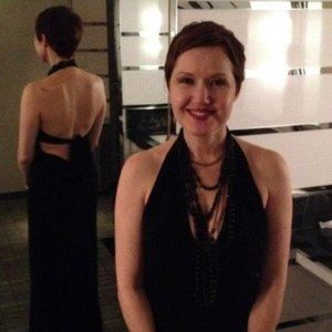 Sexy halter full-length black gown